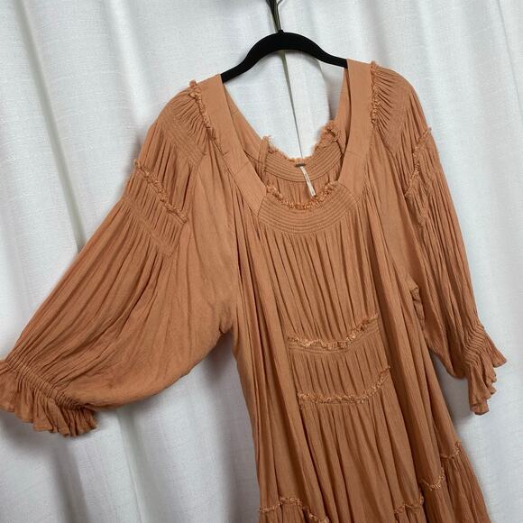 Free People Peach See Ya There Oversized Mini Dress Sz.L - Picture 11 of 16